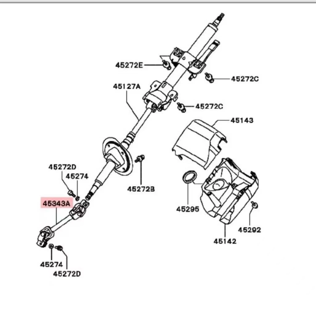 MR977449 Car Power Steering Shaft Joint Assy For Mitsubishi Montero Paiero H67W H77W