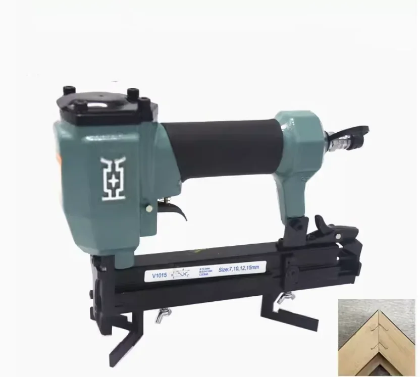 

Пневматический гвоздезабивной прибор для сращивания, промышленный пневматический V-NAILER r, столяр для фоторамки V1015, пистолет для гвоздей V-образного типа 45 ° Угол