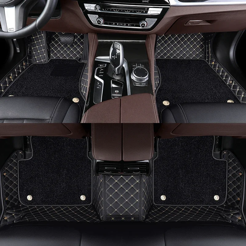 Luxury Double Deck Full Coverage Car Floor Mats for BMW 5 Series E39 1995-2004 E60 F10 G30 2017-2022 G60 2023-25 Car Accessories