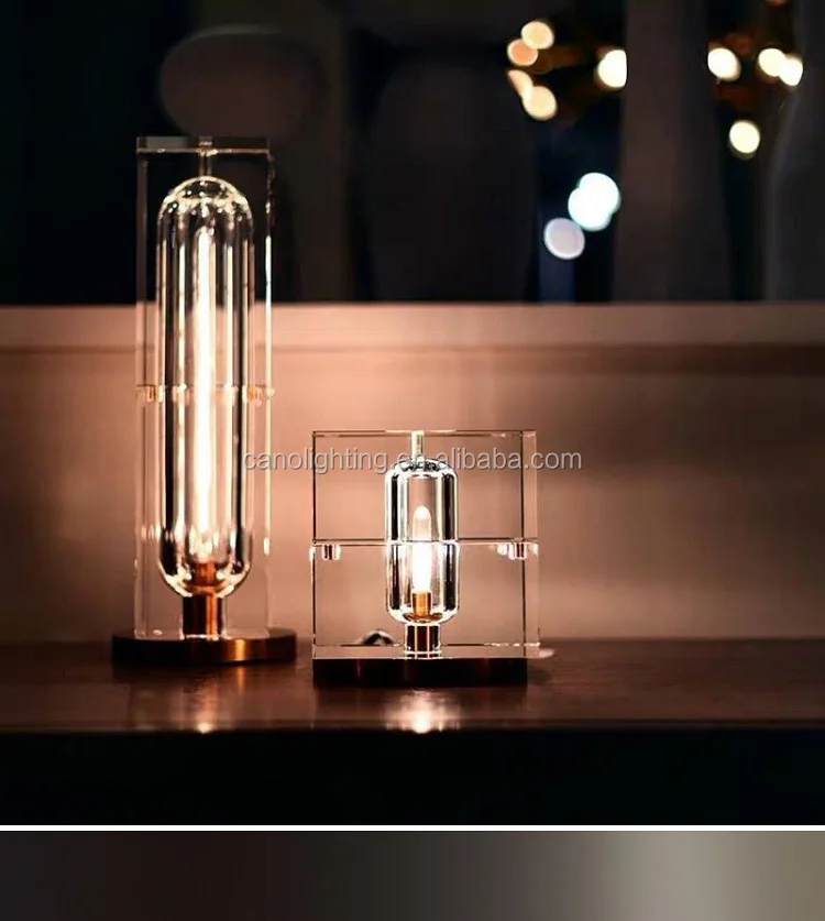 Interior Glacon LED Table Lamp, luz retangular, iluminação interior