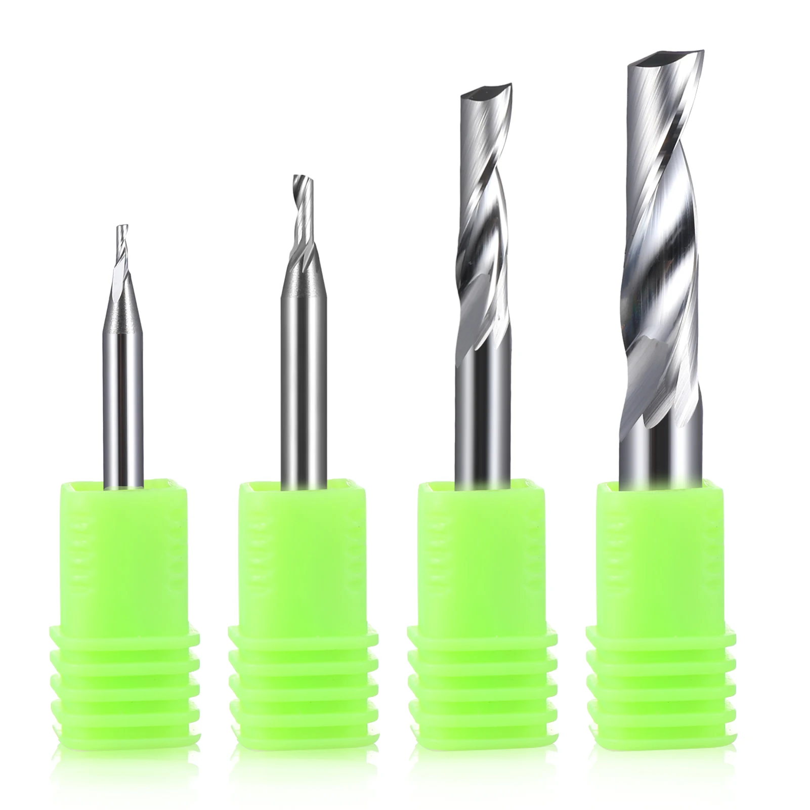 RU 5Pcs 3.175/4/5/6/8/10/12mm Single Flute alu Milling cutters Solid Carbide 1F CNC End Mill Tools for Aluminum composite panels