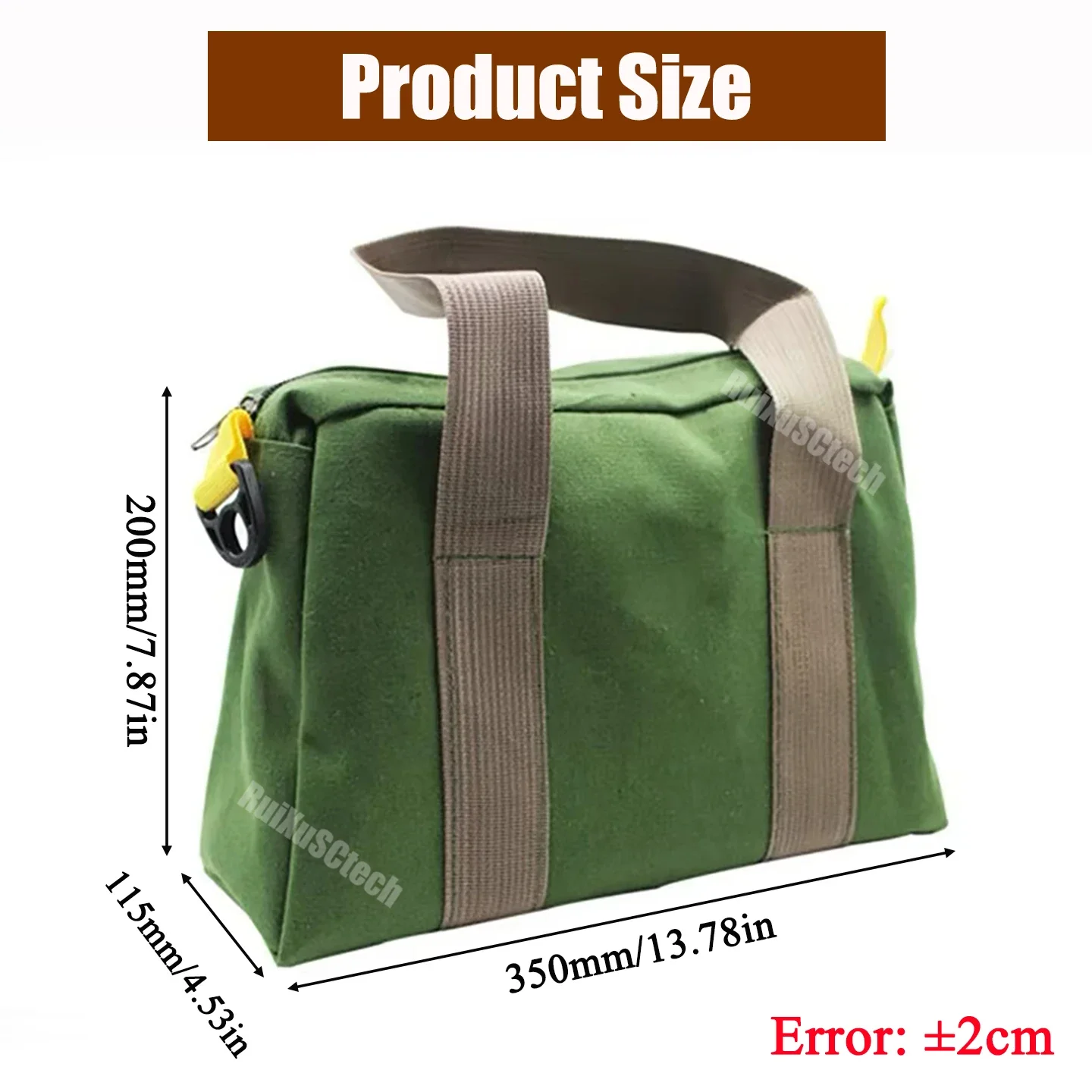Durable Wide Mouth Tool Storage Bag for Electrician Plumber Canvas Household Portable Storage Pouch Toolbag Large Organizer Tote