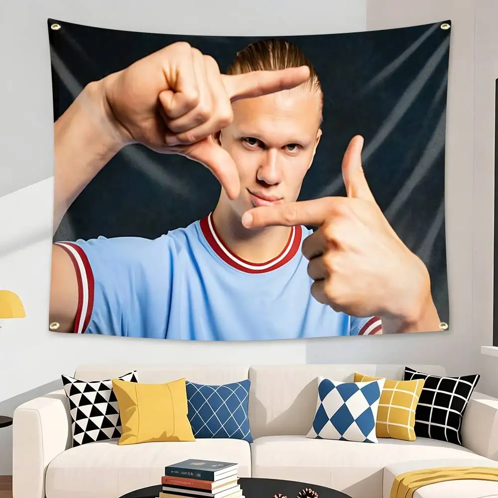 E-Erling H-Haaland EH-9 Norwegian-Girl Flag Tapestry Banner for Bedroom Living Room Outdoor Camping
