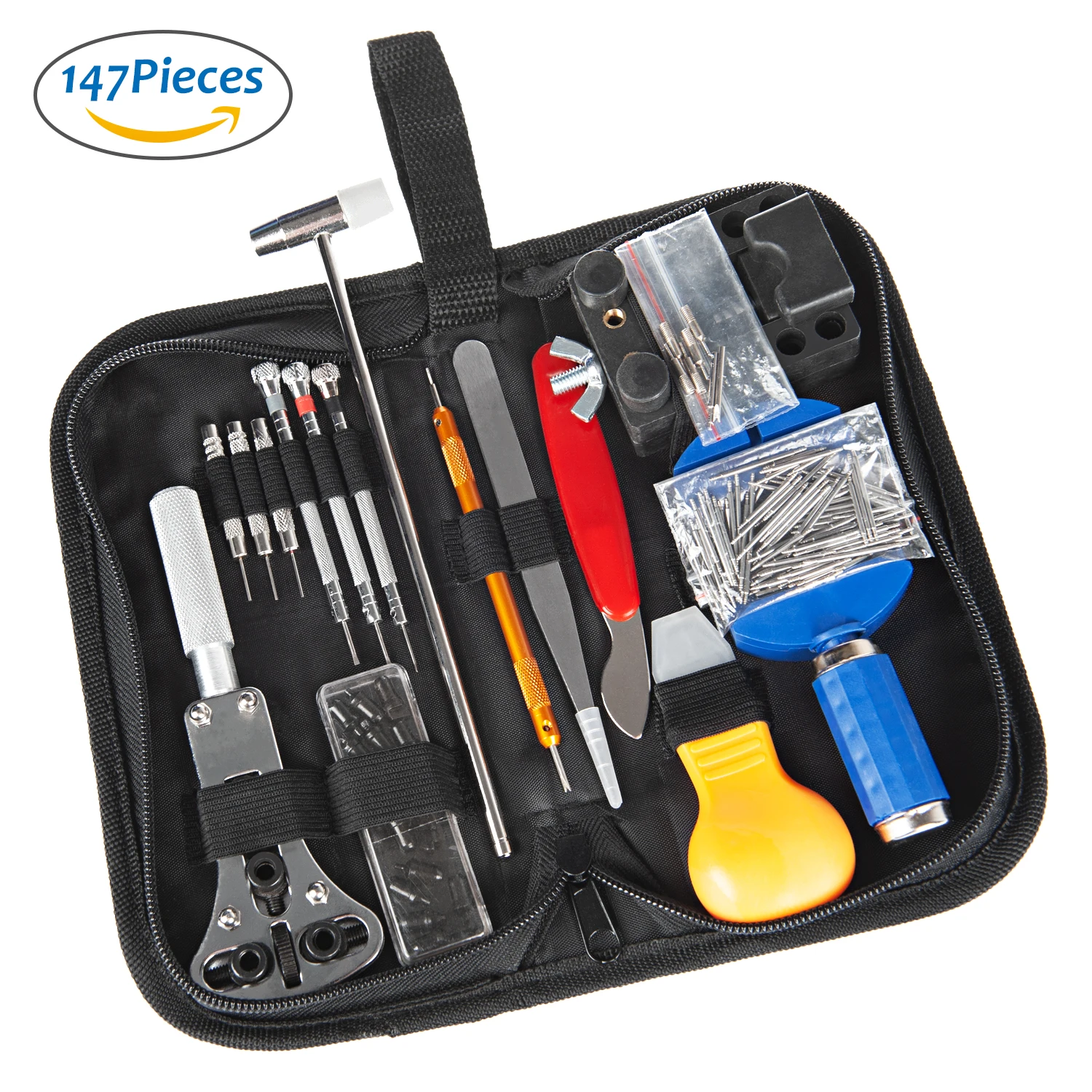 147 PCS Watch Repair Tool Kit Professional Watches Screwdrivers Spring Bar Band Link Remover Tools Set with Carrying Case