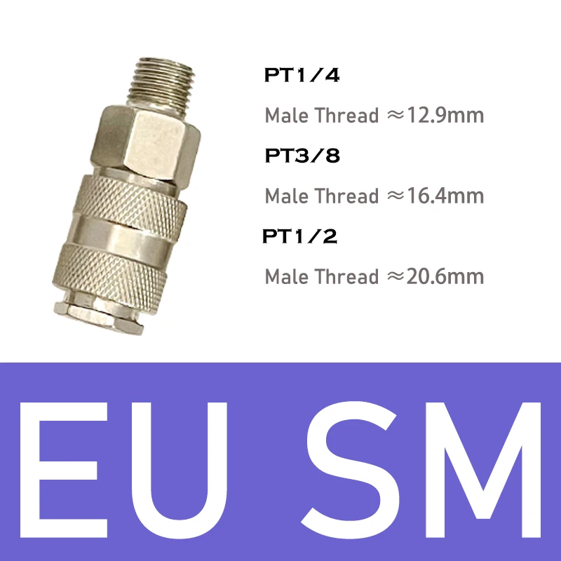 1PCS Europäischen Standard EU Typ Pneumatische Fitting Schnellkupplung Stecker Koppler Für Luft Kompressor SM PM SP PP SH PH SF PF