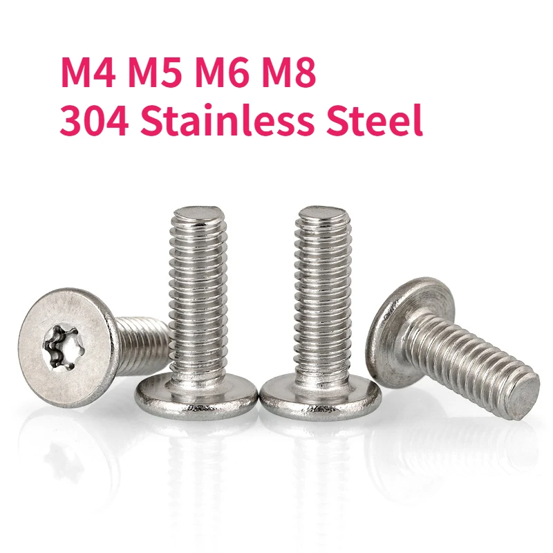 10/20/50/100pcs M4 M5 M6 M8 304 A2-70 Stainless Steel CM Six-Lobe Torx Ultra Thin Super Low Flat Wafer Head Bolt Screw