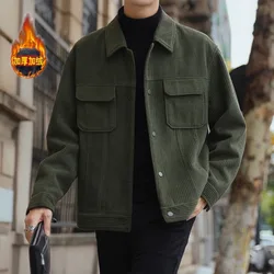 2023 Jackets for Men Casual Lightweight Turn Down Collar Thin Velvet Autumn Men Business Zipper Spring Outerwear Streetwear Coat