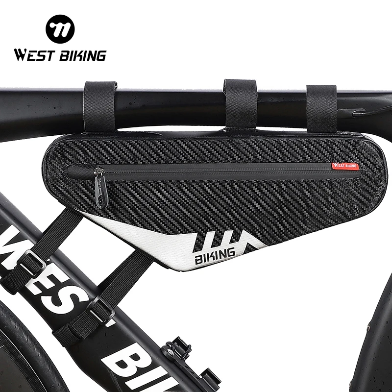 

WEST BIKING Waterproof Cycling Tube Bag 2L Reflective MTB Road Bicycle Triangle Bag Lightweight Repair Tools Frame Front Pannier