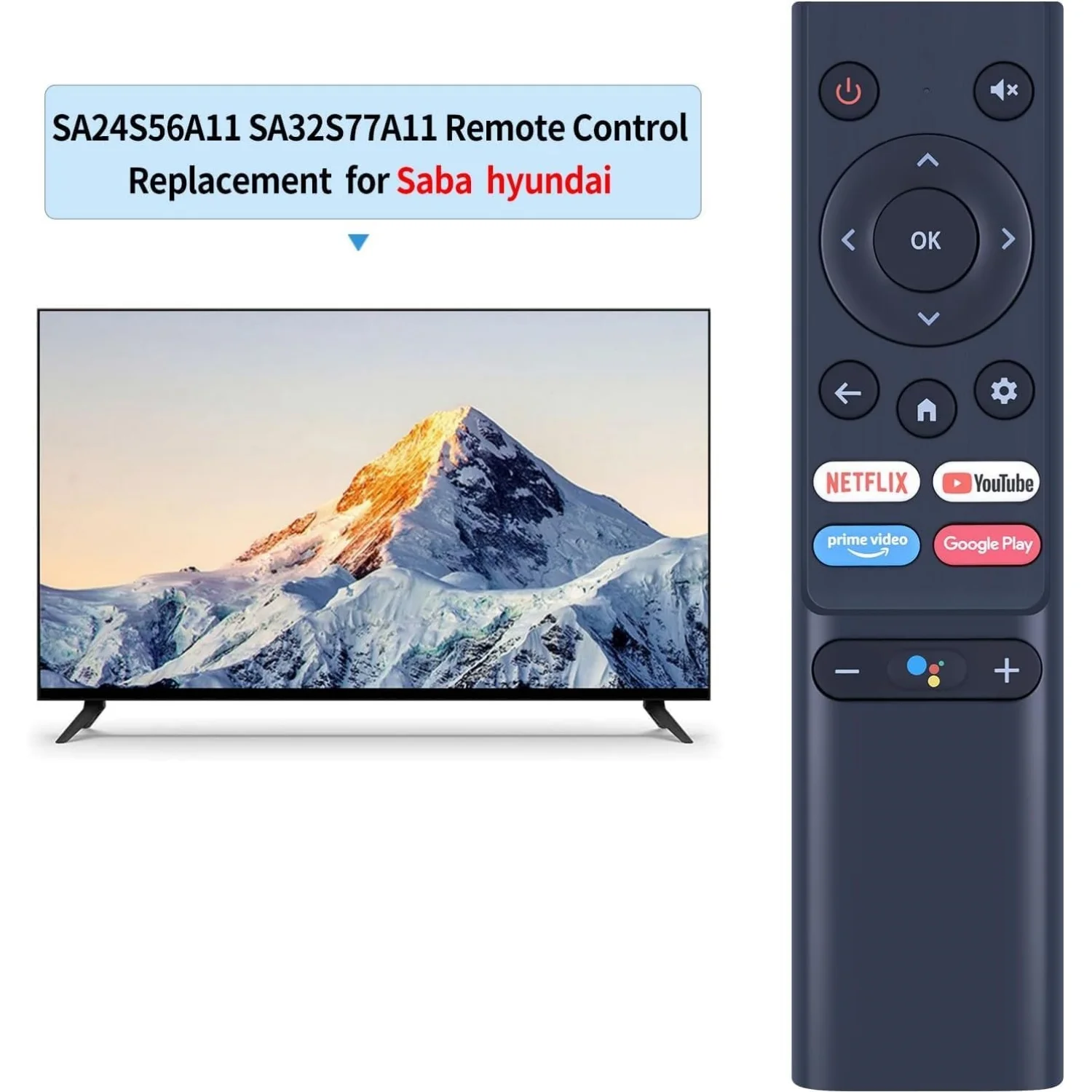 (Sem função de voz) Novo controle remoto de substituição para Saba SA24S56A11 SA32S77A11 Hyundai VIVAX ENGY Orion ELSONIC Strong TV