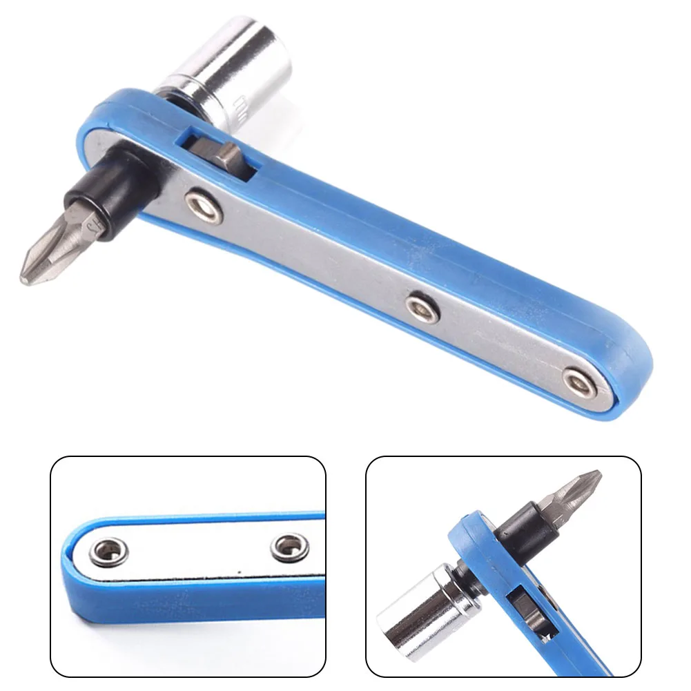 

3in1 Screwdriver Ratchet Wrench Socket PH2 Drill Bits Set 1/4 Wrench Adapter 10mm Connecting Sleeve For Repairing Manual Tool