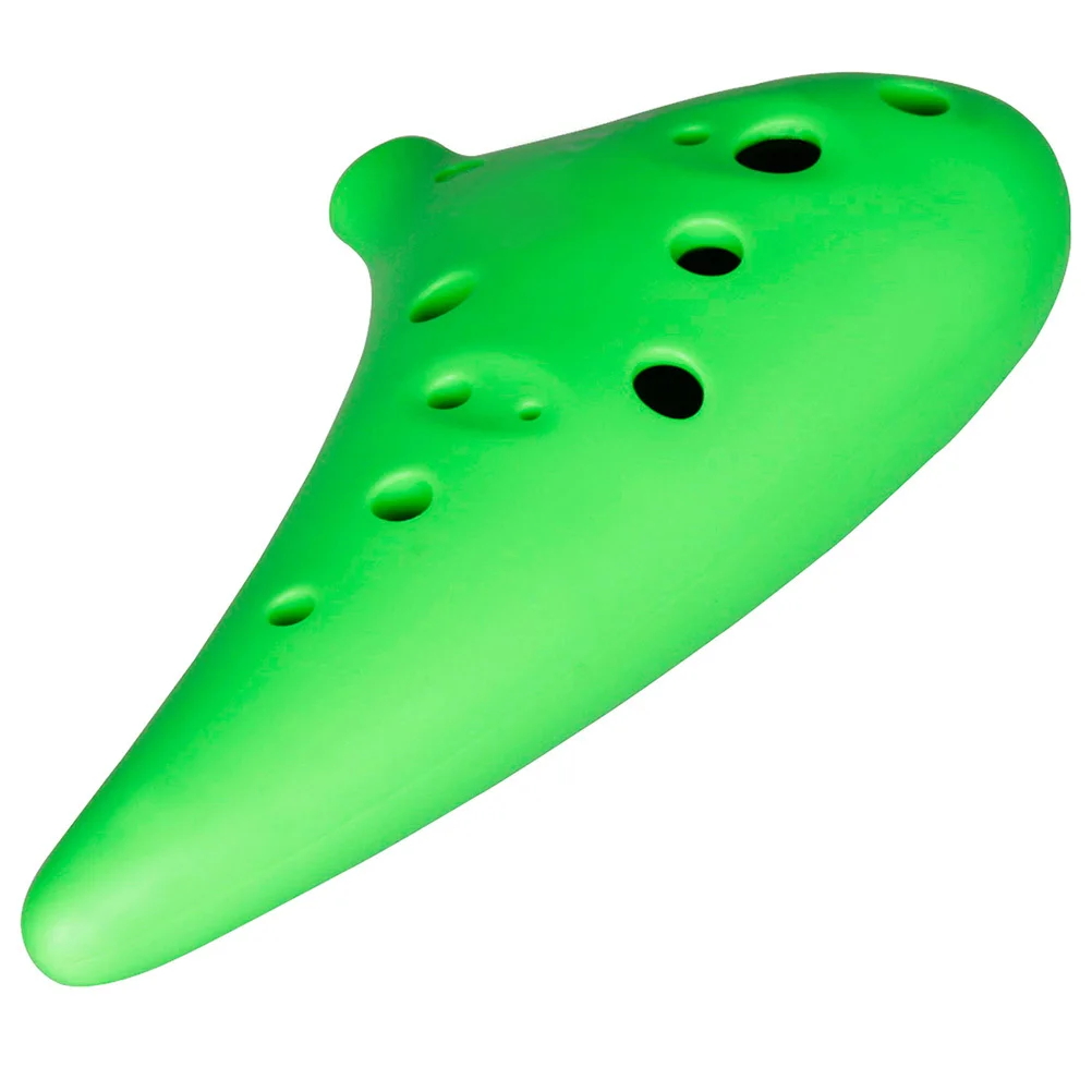 

12 Holes C Ocarina Music Instrument Abs Material Compact Alto C Flute For Beginner Includes Storage Bag Green Lightweight