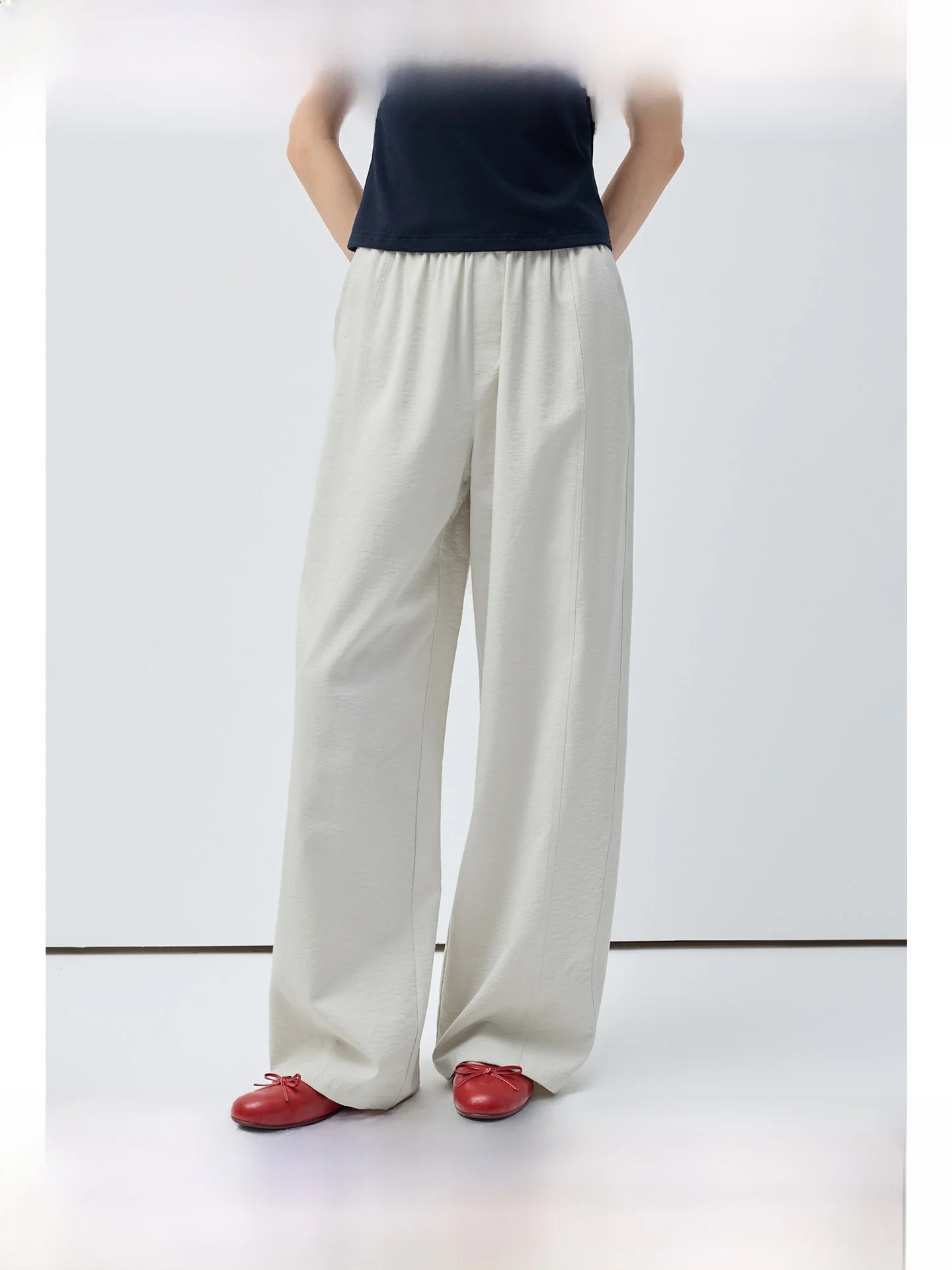 

High Waist Drapey Casual Pants for plus Size Women Straight Leg Summer Versatile Loose Fit Pants Casual High Waist Pants
