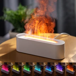2023 Flame Aroma Diffuser Air Humidifier Cool Mist Maker Fogger Essential Oil Fire Led Lamp Diffuser Ultrasonic For Home Office