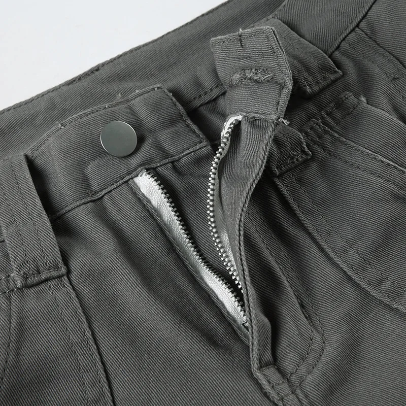 

Vintage do old cargo pocket stitching low-rise jeans American spice straight pants new foreign trade pants