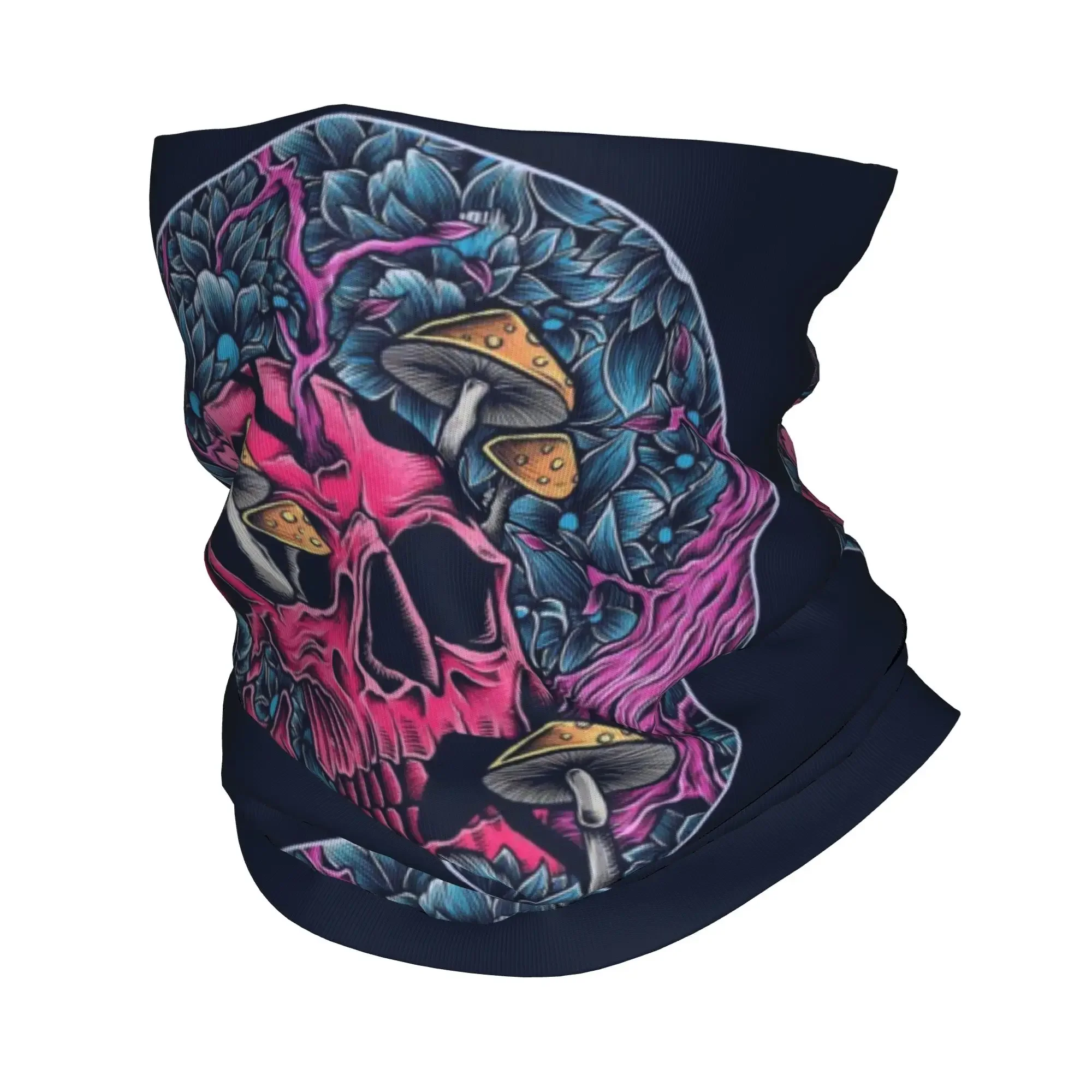 New Trippy Skull Magic Mushroom Art Bandana Winter Neck Warmer Women Windproof Wrap Face Scarf for Hiking  Gaiter Headband
