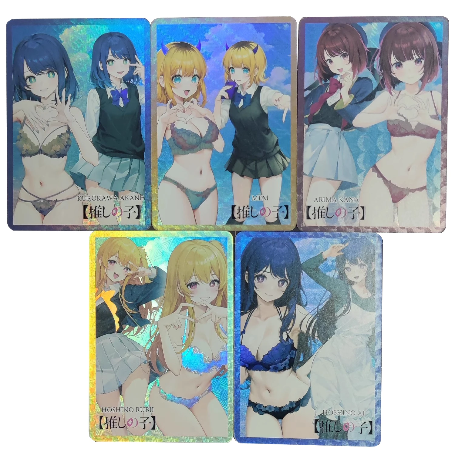 

Diy Self Made 5Pcs/set Oshi No Ko Hoshino Ai Hoshino Rubii Kawaii Collection Card Jk Bar Series Anime Cards Gift Toys