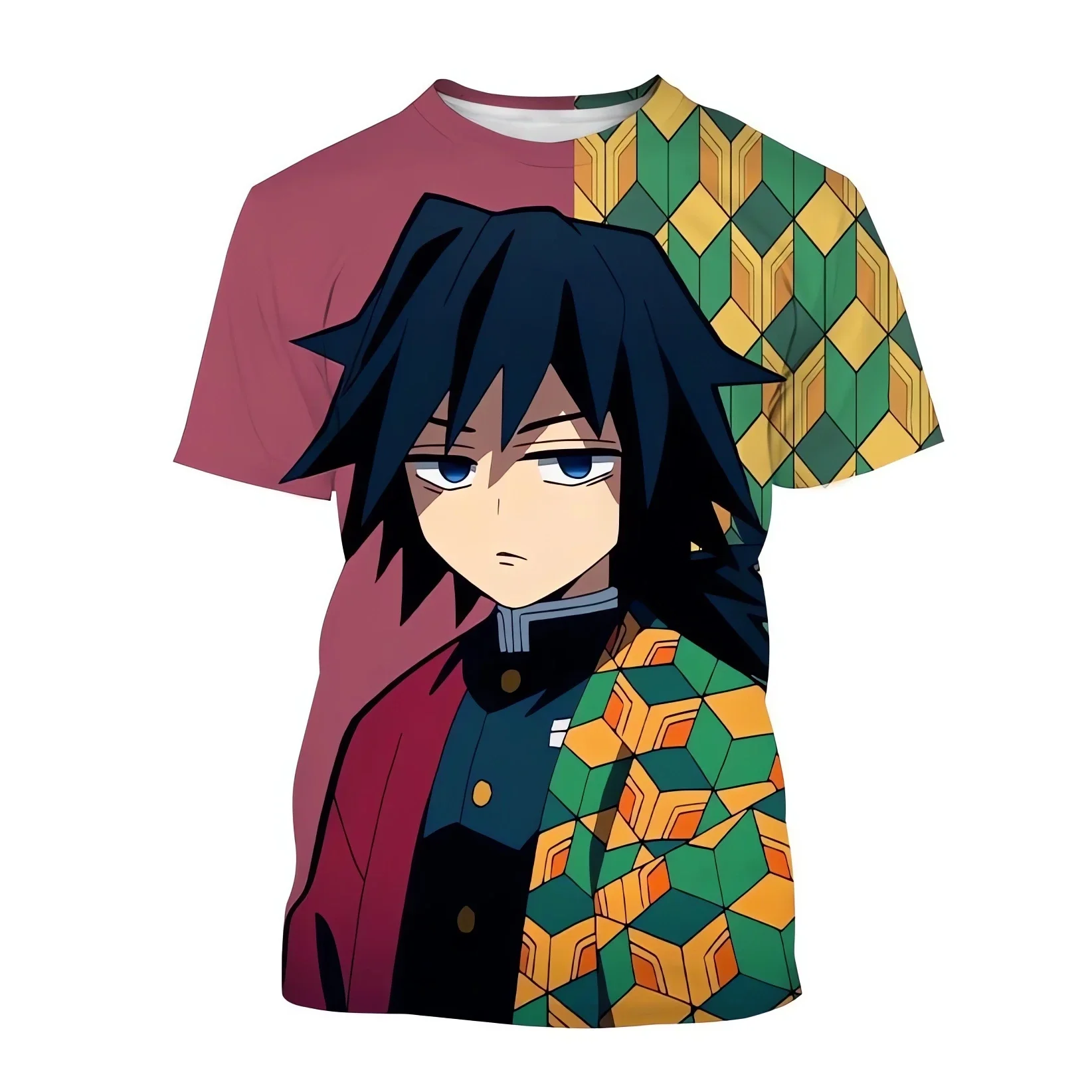 Demon Slayer Cosplay T-Shirt, Anime, Kimetsu No Yaiba, Kamado Nezuko, Kochou Shinobu, 3D Print, Desenhos animados, Manga curta, Moda verão