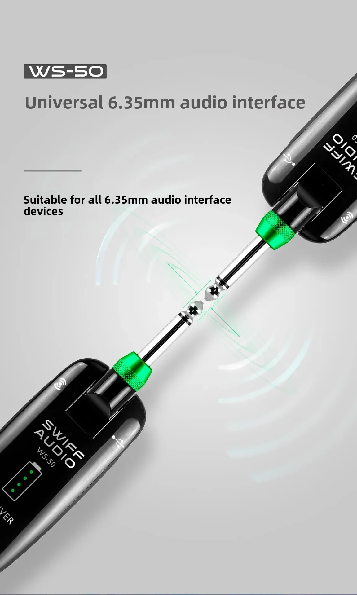 Trasmettitore ricevitore inalámbrico, transmisor de audio, soplete eléctrico, sistema de transmisión de guitarra elétrica