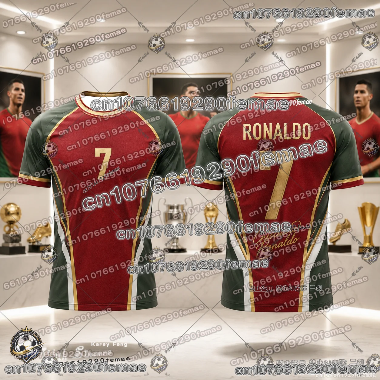 Cristiano Ronaldo Legend Memorial Football Fan T Shirt 3D Printed Jersey Style Lightweight Quick Dry Summer Training Sportswear