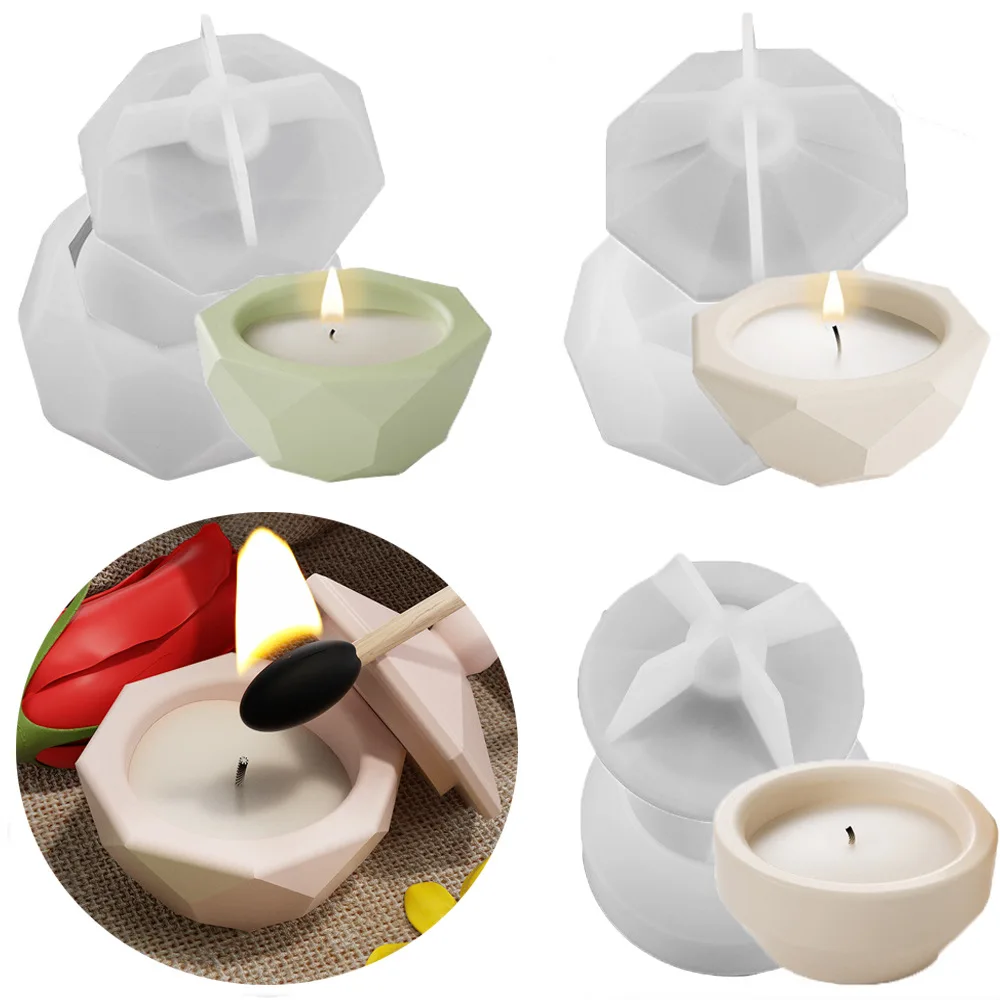 Candlestick Silicone Mold Storage Box Candle Holder Mould DIY Epoxy Resin Gypsum Plaster Storage Tank Silicone Mold Home Decor