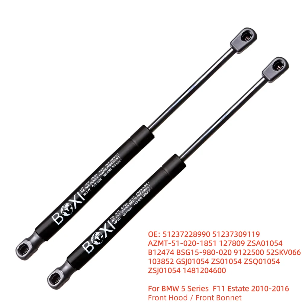 

BOXI 2Pcs Front Hood Lift Support For BMW 5 Series F11 Estate 2010 - 2016 51237228990 51237309119 Gas Springs Lift Struts