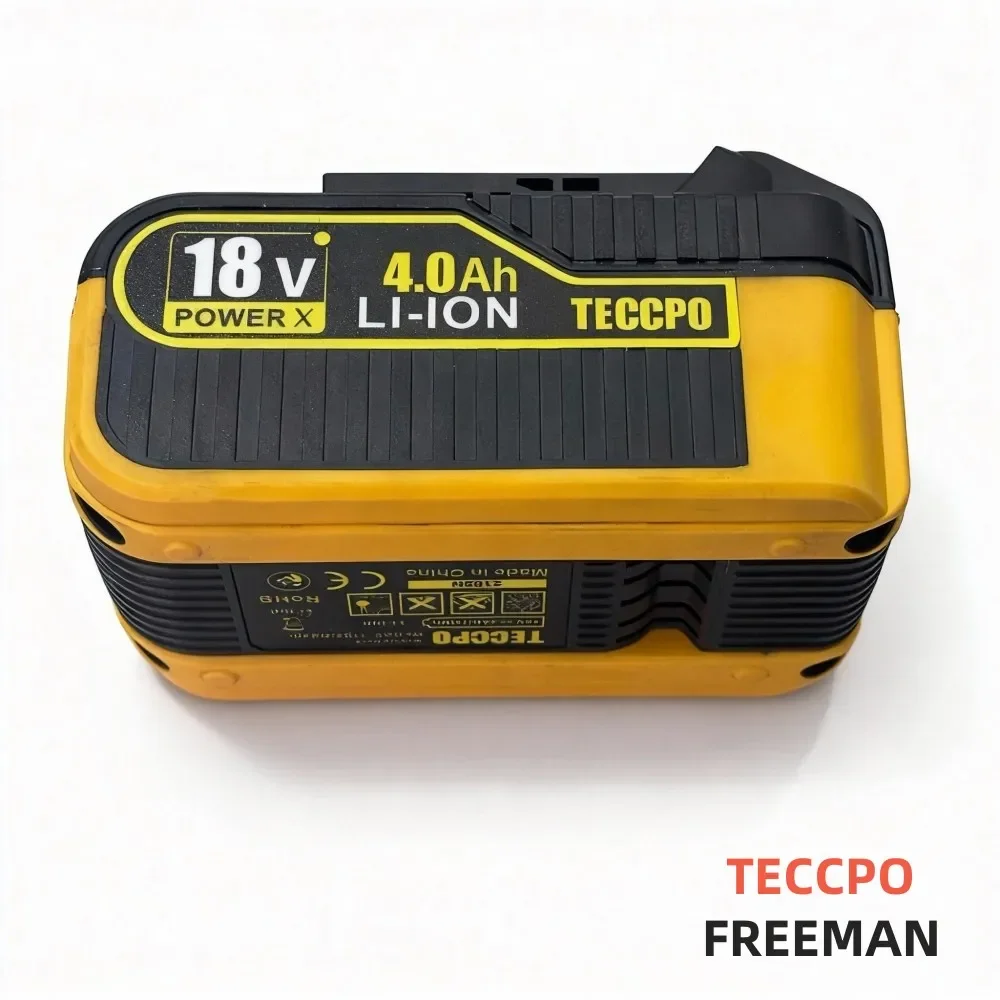 

4Ah for TECCPO for FREEMAN 18V 20V MLK5X-1104 WLM5X-2 HIF-2 F2040BK Electric Nail Gun Angle Grinder Drill Electric Tool Battery