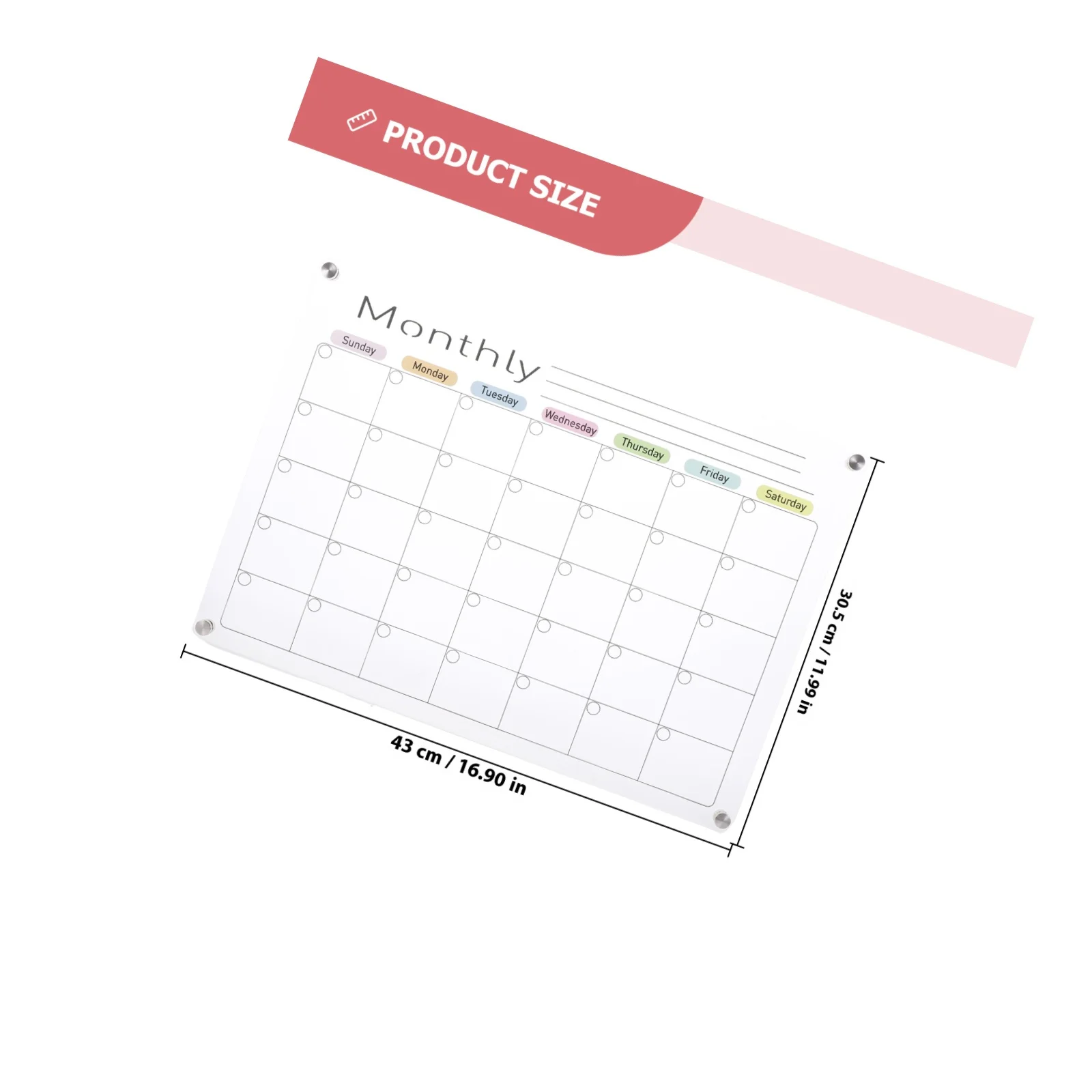 لوحة تقويم مسح جاف مغناطيسية من الأكريليك للثلاجة، جدول واضح، مخطط، رسالة، سبورة بيضاء، تقويم أكريليك #2