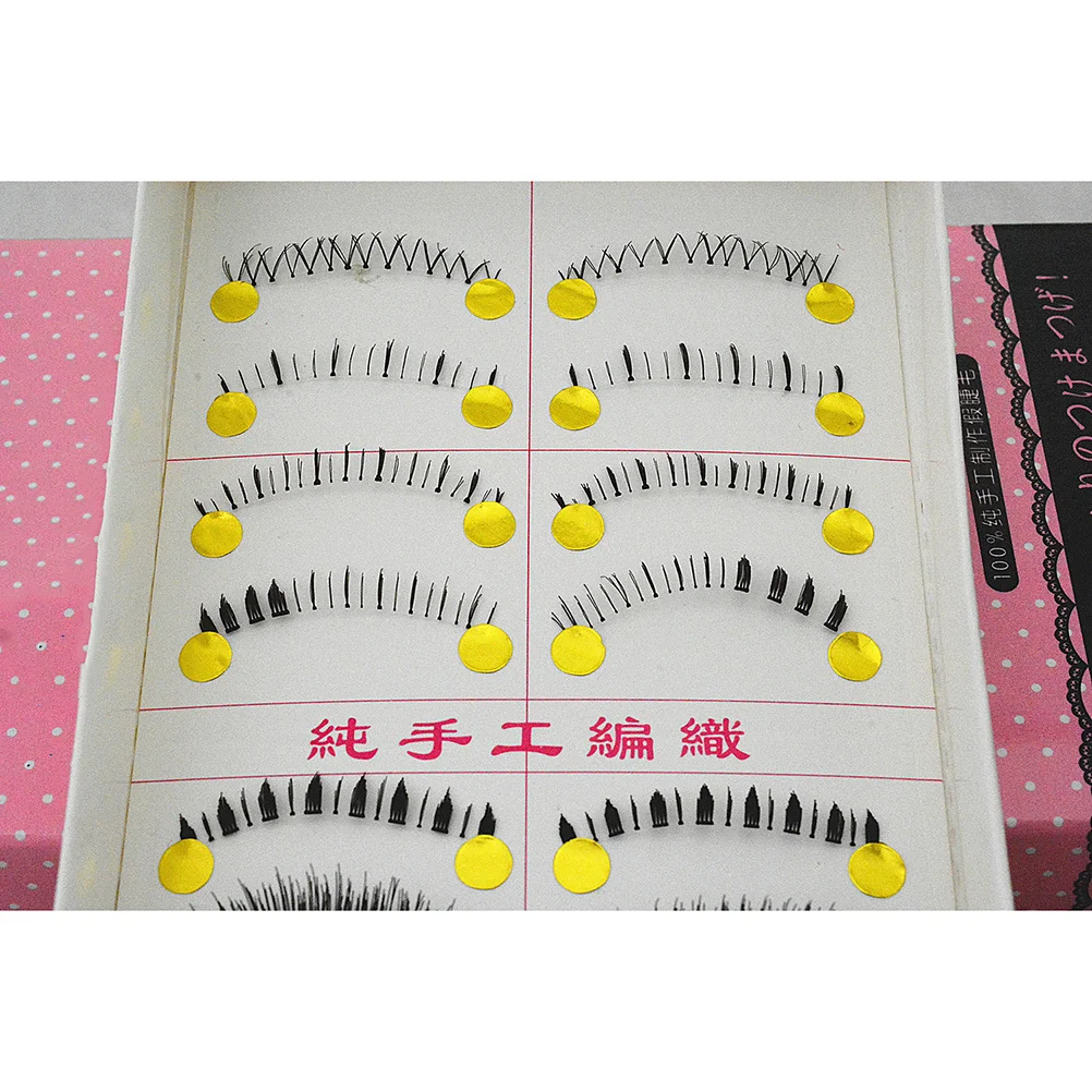 10Pairs Eyelash Mix Set Handmade Band Thick Long Natural Curly Japanese Style Fake Eyelash Upper Lower Cross