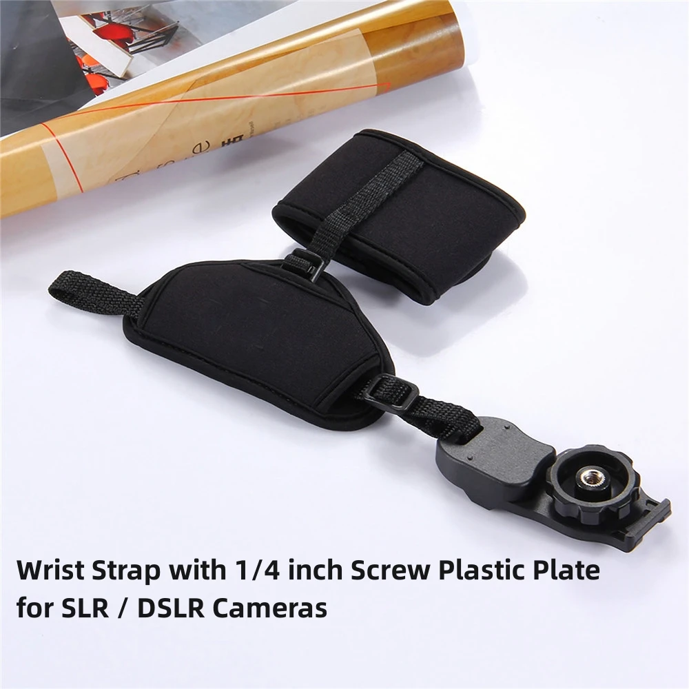 

For SLR / DSLR Cameras Soft Neoprene Anti-drop Wrist Strap with 1/4 inch Screw Plastic Plate Camera Accessories