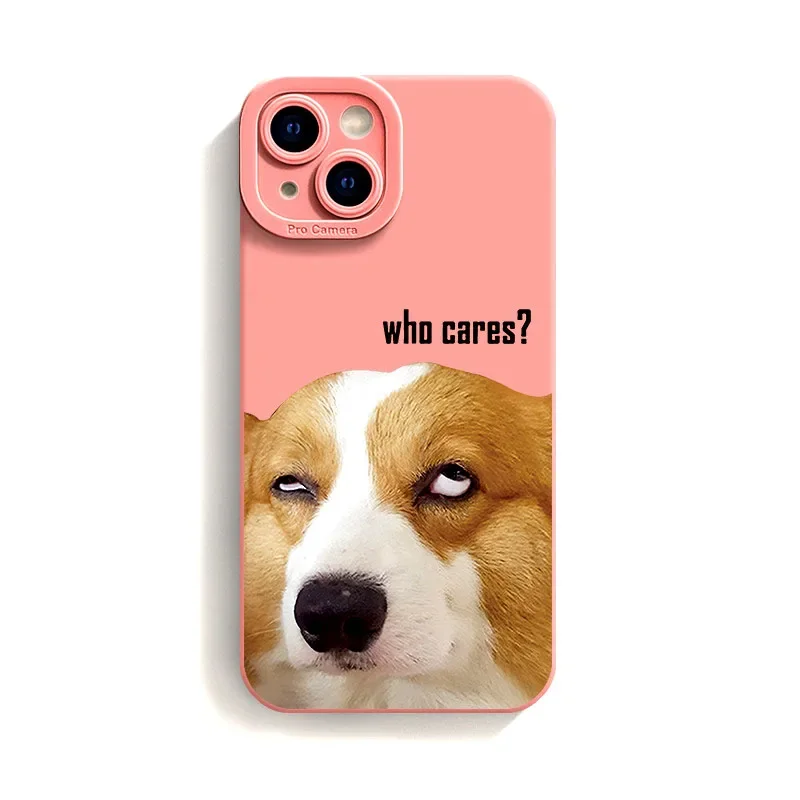 Cute Pet Corgi Dog Phone Case for iPhone 16 15 Pro Max 14 Plus 13 Pro 12 11 XS Max XR 7 8 Plus SE 2020 Matte TPU Silicone Cover