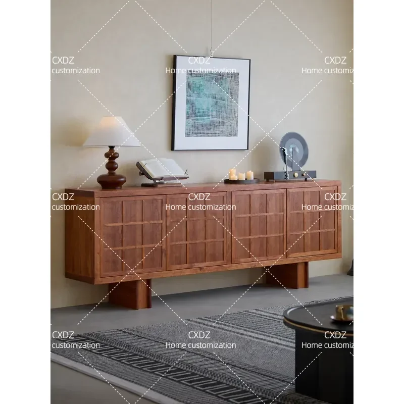 Cabinet Living Room Home Storage Locker Integrated Solid Wood Medium Antique Retro TV Cabinet