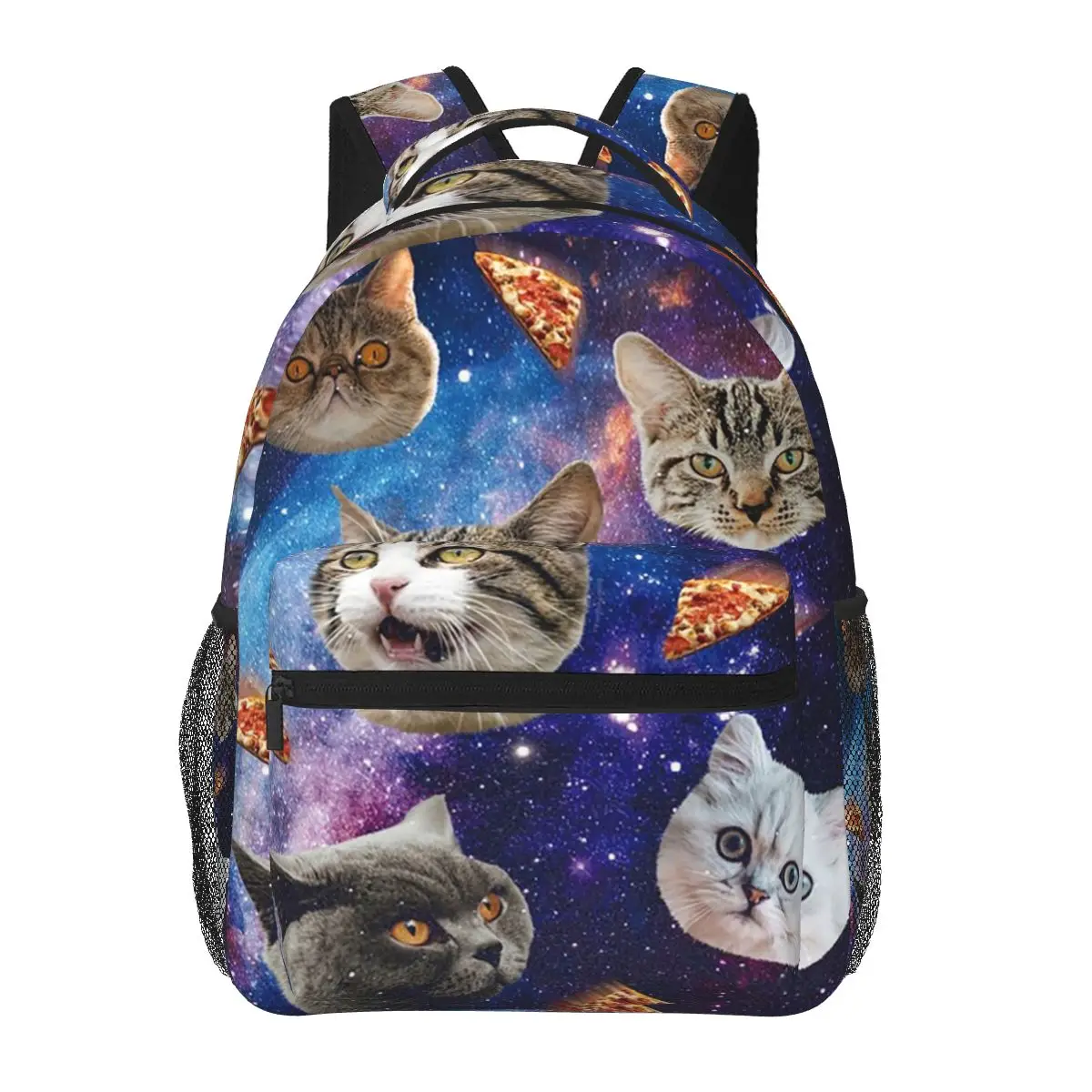 

Space Cat Heads Backpacks Boys Girls Bookbag Children School Bags Cartoon Laptop Rucksack Shoulder Bag Large Capacity