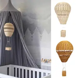 Palloncino ad aria calda in Rattan decorazioni per la camera dei bambini decorazioni per la casa Beige decorazioni per la casa in Rattan intrecciato con ciondolo F6a1