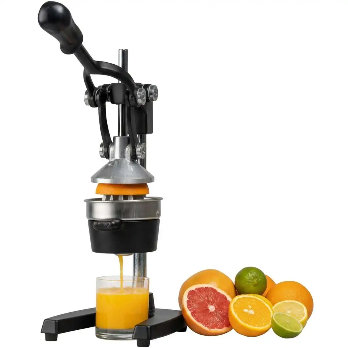 Manual Fruit Juicer Extractor, 304 Stainless Steel Food Contact Parts, Hand Press Citrus Squeezer for Small Business & Kitchen