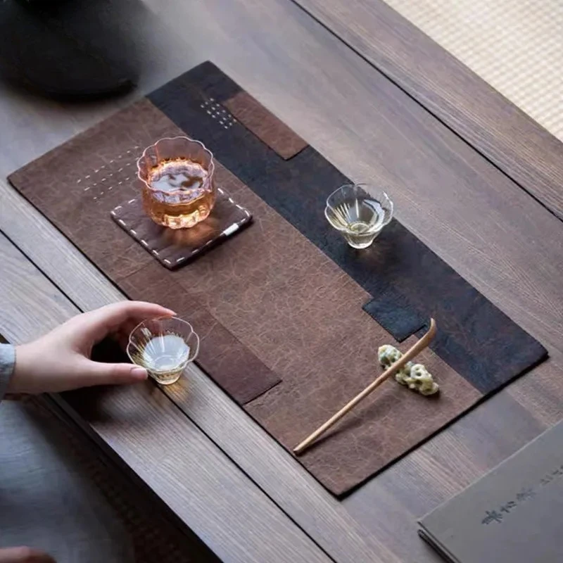 

Ретро-коврик из сухой пены Xiangyun Yarn, китайский дзен-стиль, водонепроницаемый, для чайного столика, двусторонний, впитывающий, из глины, для чайной церемонии