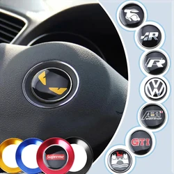 Car Emblem Steering Wheel Auto Badge Sticker Accessories For Volkswagen GTI R-Line R Polo T5 Golf Passat Scirocco Jetta Beetle