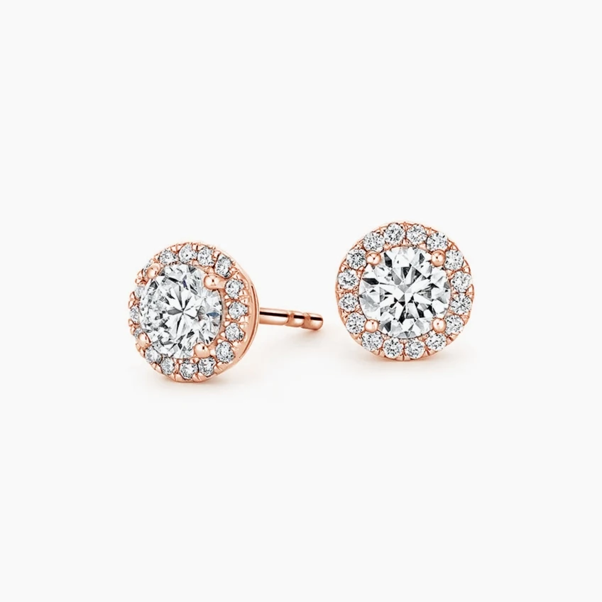 NONE Halo Diamond Earrings 18K White Gold 5