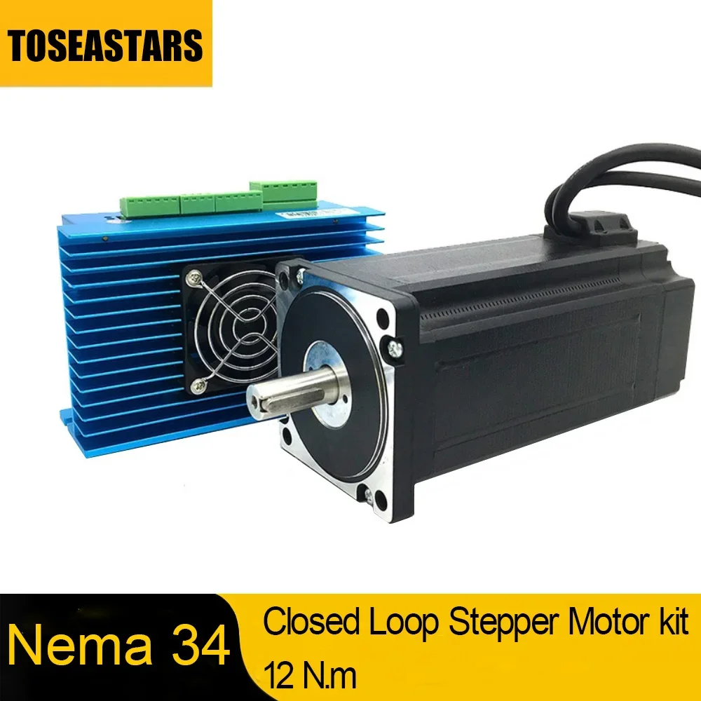 Nema 34 Closed Loop Stepper Motor Hybrid Driver Encoder Easy Step Servo Kit 12Nm Closed Loop Stepper Motor with brake for Z Axis