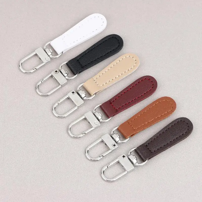 4pcs PU Leather Zipper Pull Replacement, Pull Zipper Tabs Fasteners For Bags Luggage Purses Backpacks