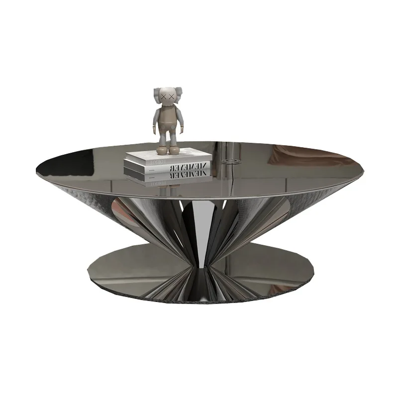 

Living room simple modern small apartment size round combination designer flying saucer coffee table