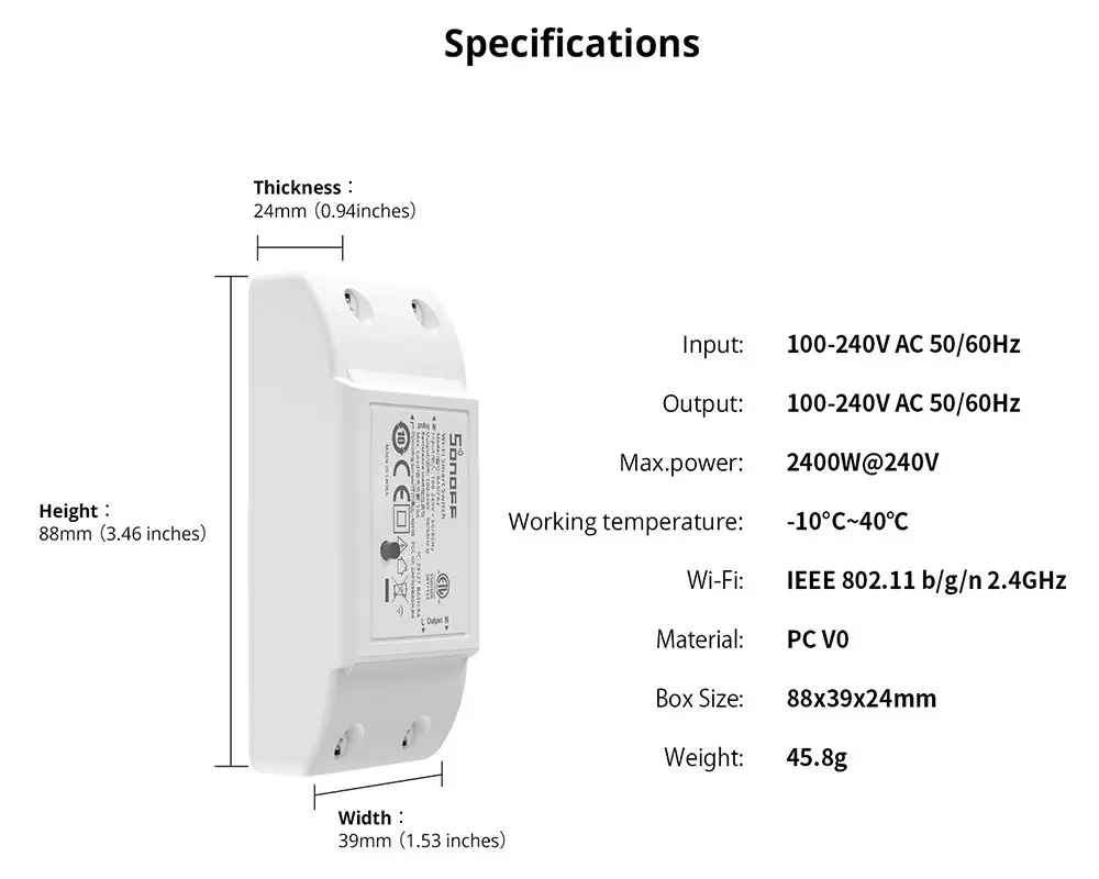 Sonoff Basic R4 Wifi Smart Switch Wireless Interruptor Smart Timer interruttore fai da te modalità interruttore magico tramite eWelink Alexa Google