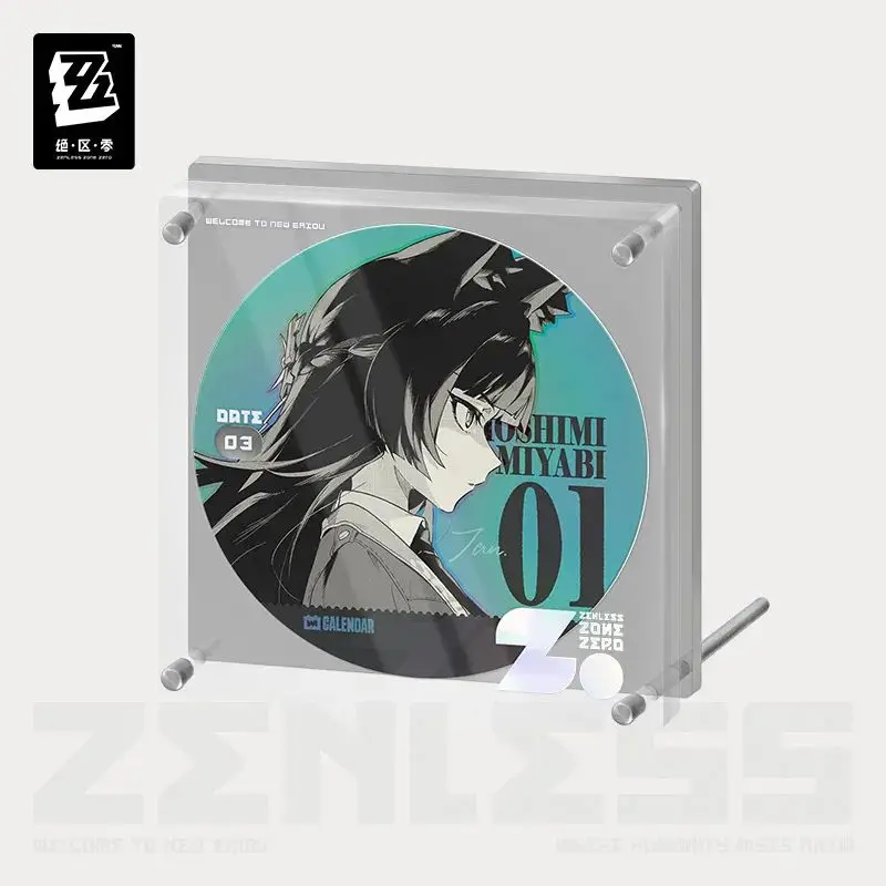miHoYo Official Game Zenless Zone Zero Acrylic Perpetual Calendar Desktop Ornament Calendar Anime Prop Cosplay Halloween Gifts
