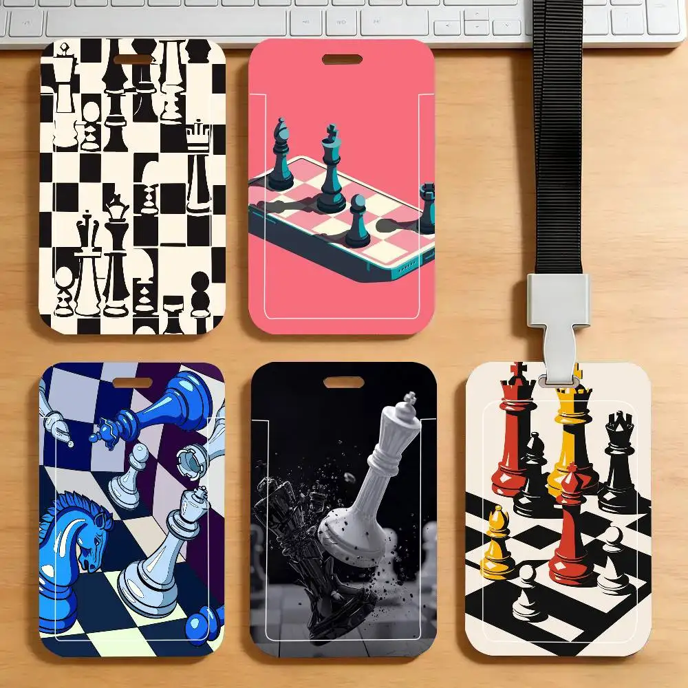 Chess Black Lanyard Card Holders Student Meal Cards And Campus Ids School