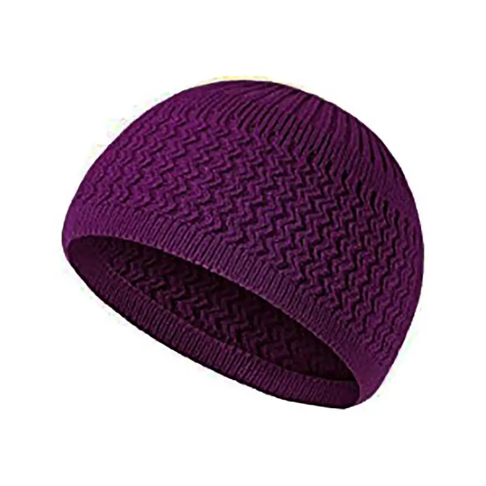 

Simple Wool Muslim Cap 10colors Winter Warm Knitted Hat Mosque Hats Male Female