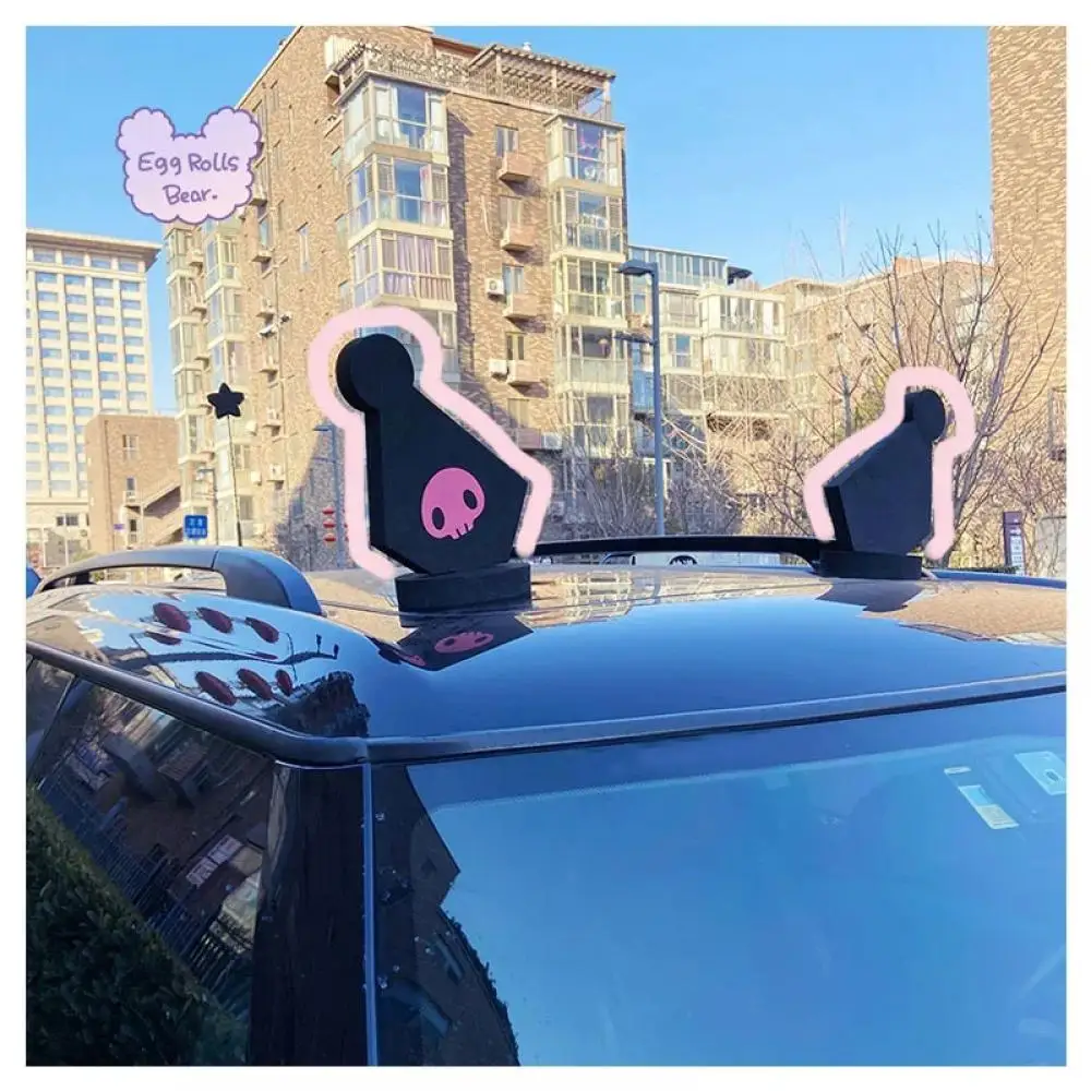 

Anime Kawaii Sanrio Kuromi Cinnamoroll Doll Car Roof Decoration 3D Sticker Set Cute Cartoon Dolls Ear Car Exterior Accessories