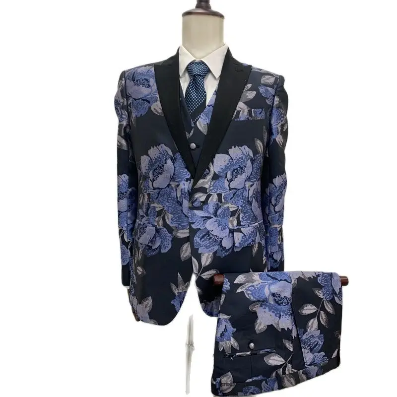 Half Canves  2022 New Collection Customer Made  Fashion  Men's Floral Suits