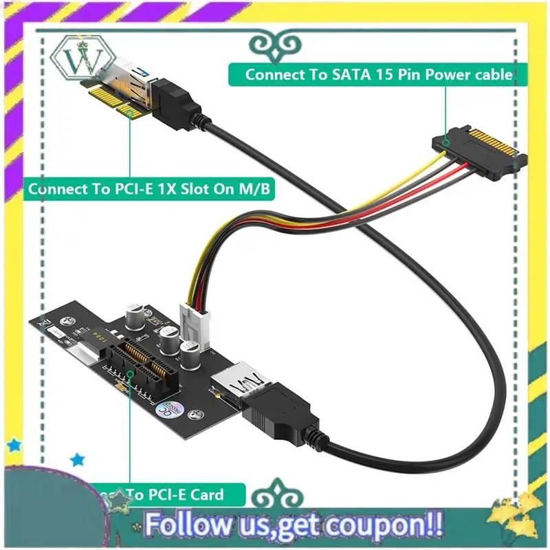 

NEW Pci Express Pci-E 1X To 1X/4X/8X/16X Riser Card High Quality With Magnetic Foot Pads Plastic