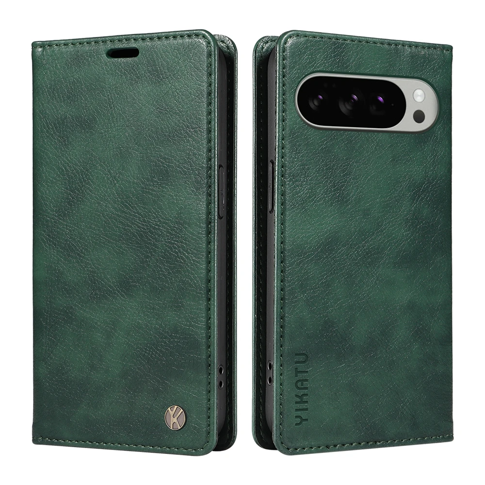 Custodia a portafoglio in pelle magnetica per Google Pixel 10 9 9A 8 8A 7 7A 6 6A Pro XL 5G Ultra Silm antiurto |   Stria di litchi premium