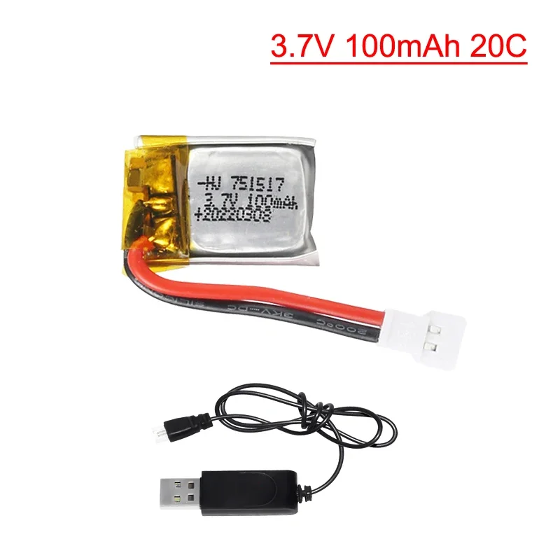 751517 3.7V 100mah 20C high rate Li-ion Rechargeable Battery for Cheerson CX-10 Quadcopter