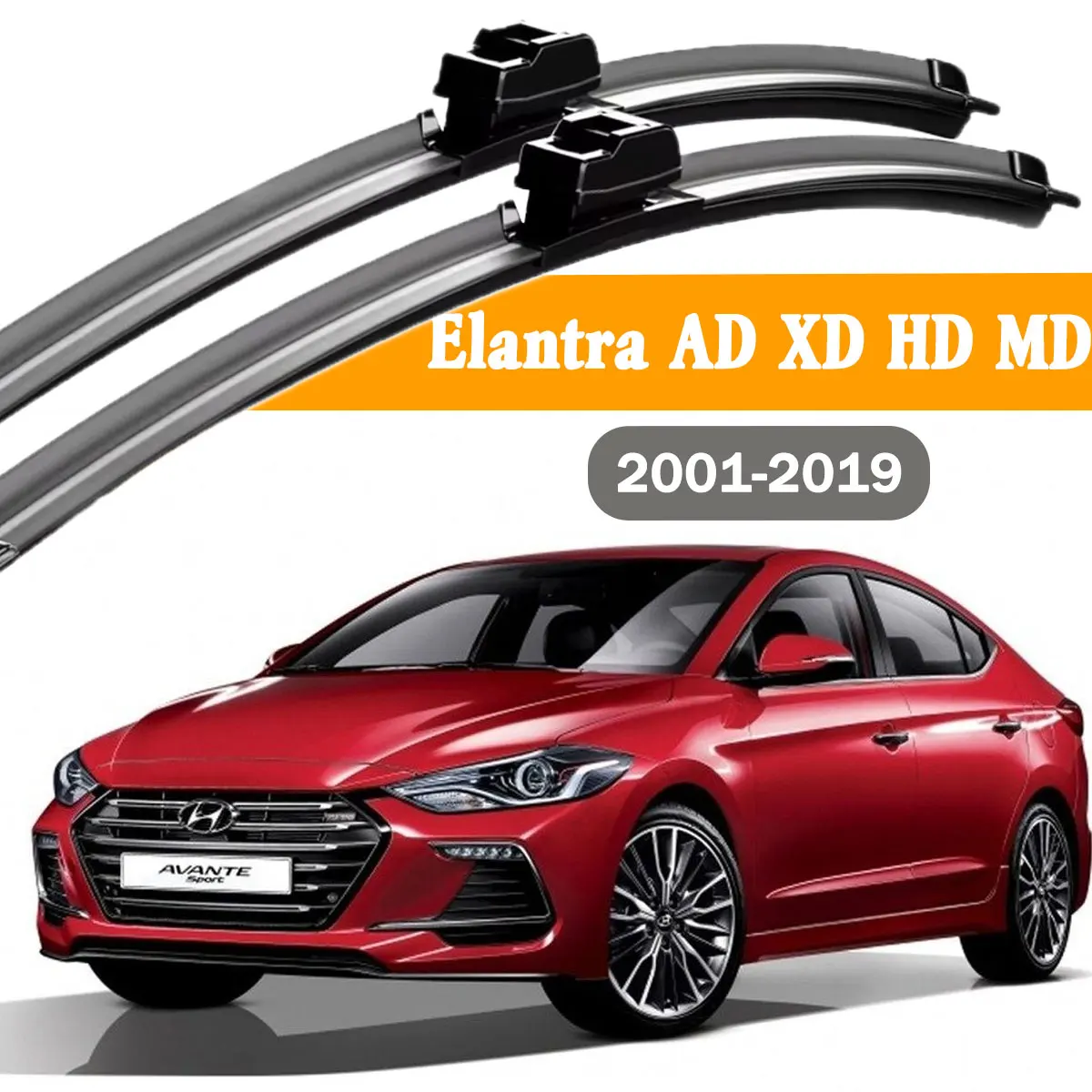 

2 шт. щеток стеклоочистителя для Hyundai Elantra AD XD HD MD 2001-2019, аксессуары для лобового стекла, щетки для удаления дождя